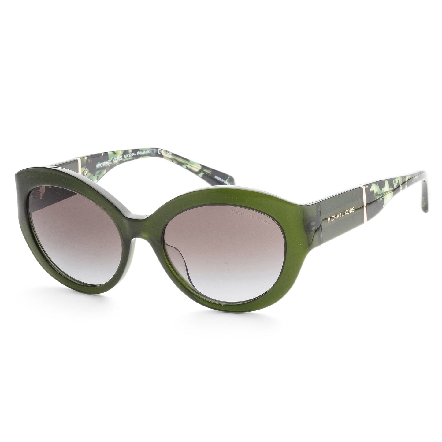 title:Michael Kors Women's Brussels 54mm Opal Green Sunglasses MK2204U-39478G-54;color:Opal Green frame, Light Grey Gradient lens