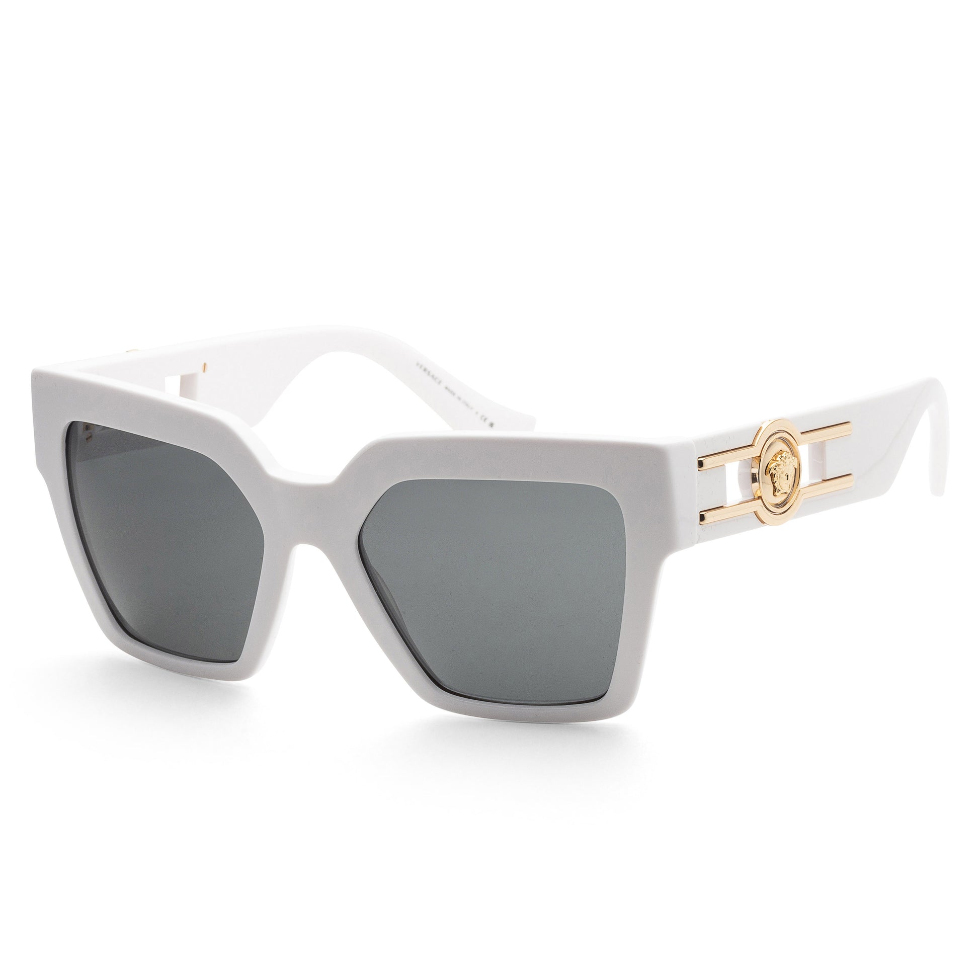 title:Versace Women's 54mm White Sunglasses VE4458-314-87-54;color:White frame, Dark Grey lens