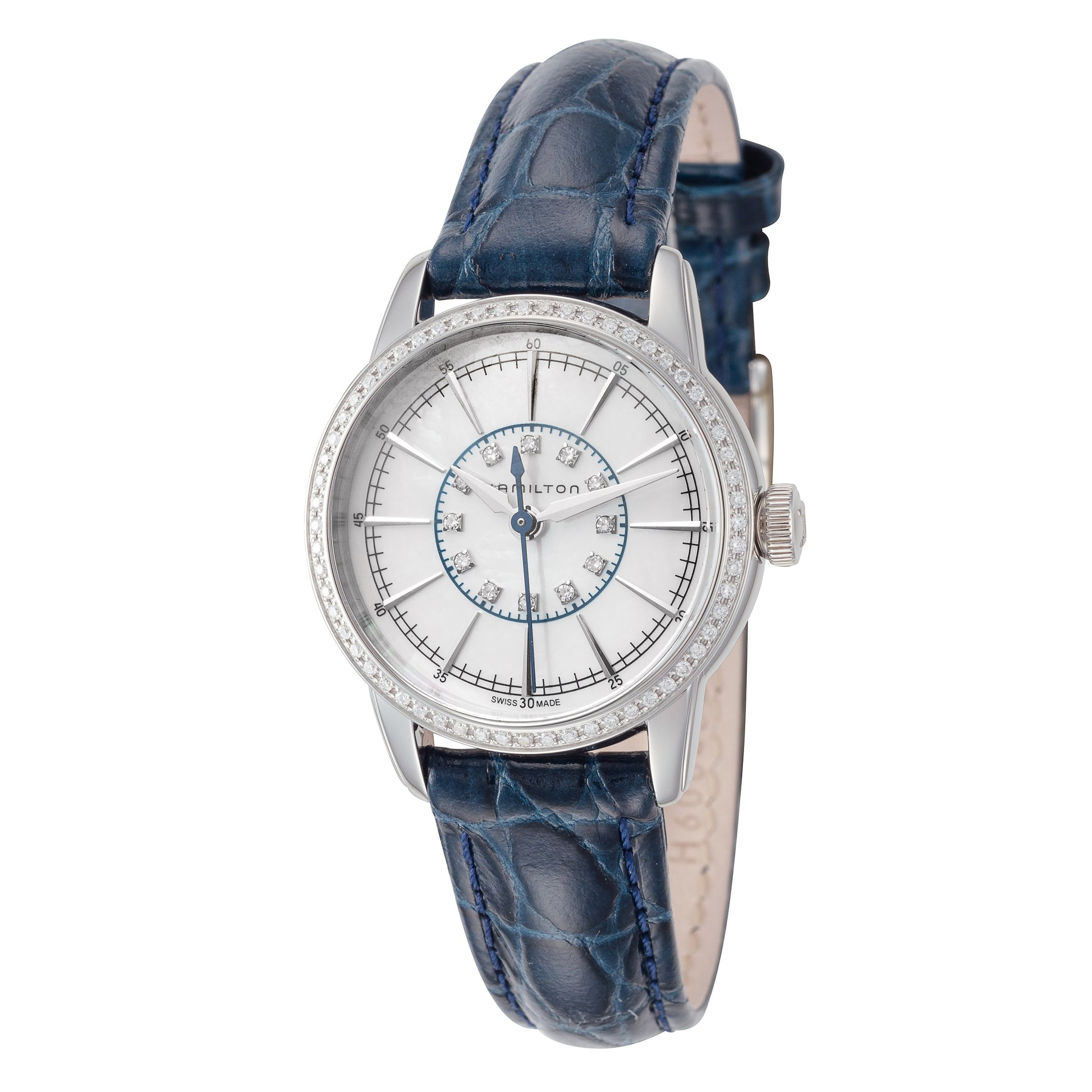 title:Hamilton Women's American Classic Railroad 28mm Quartz Watch H40391691;color:Blue