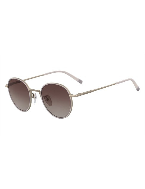 title:Calvin Klein Unisex 49mm Sunglasses CK1235SA-746;color:Gold Frame, Brown Gradient Lens