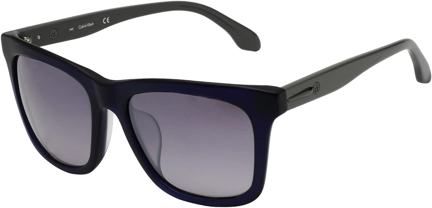 title:Calvin Klein Women's 56mm Blue Sunglasses CK4300SA-466;color:Blue Frame, Grey Lens