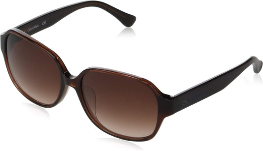 title:Calvin Klein Women's 58mm Chocolate Sunglasses CK4303SA-001;color:Chocolate Frame, Brown Gradient Lens