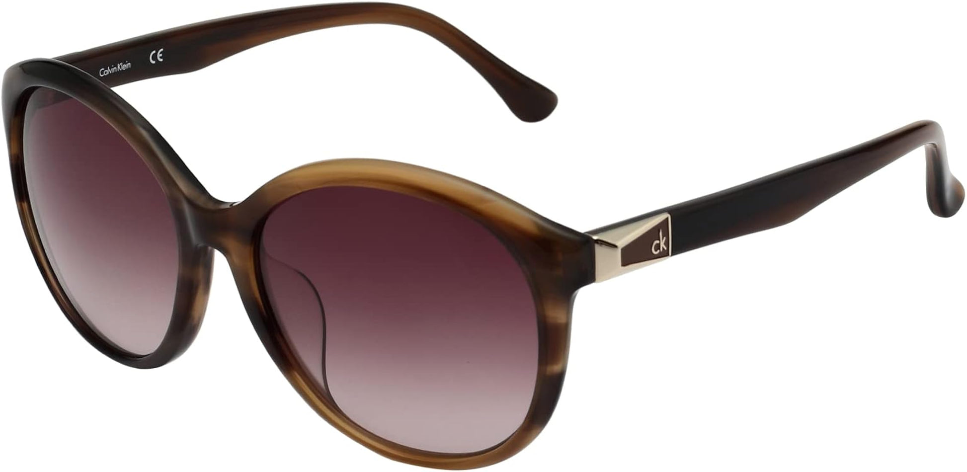 title:Calvin Klein Women's 58mm Brown and Lavender Sunglasses CK4308SA-212;color:Brown and Lavender Frame, Grey Gradient Lens