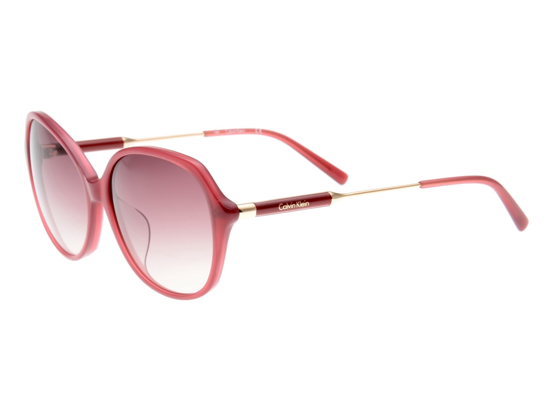 title:Calvin Klein Women's 57mm Crystal Red Sunglasses CK4342SA-610;color:Crystal Red Frame, Brown Gradient Lens