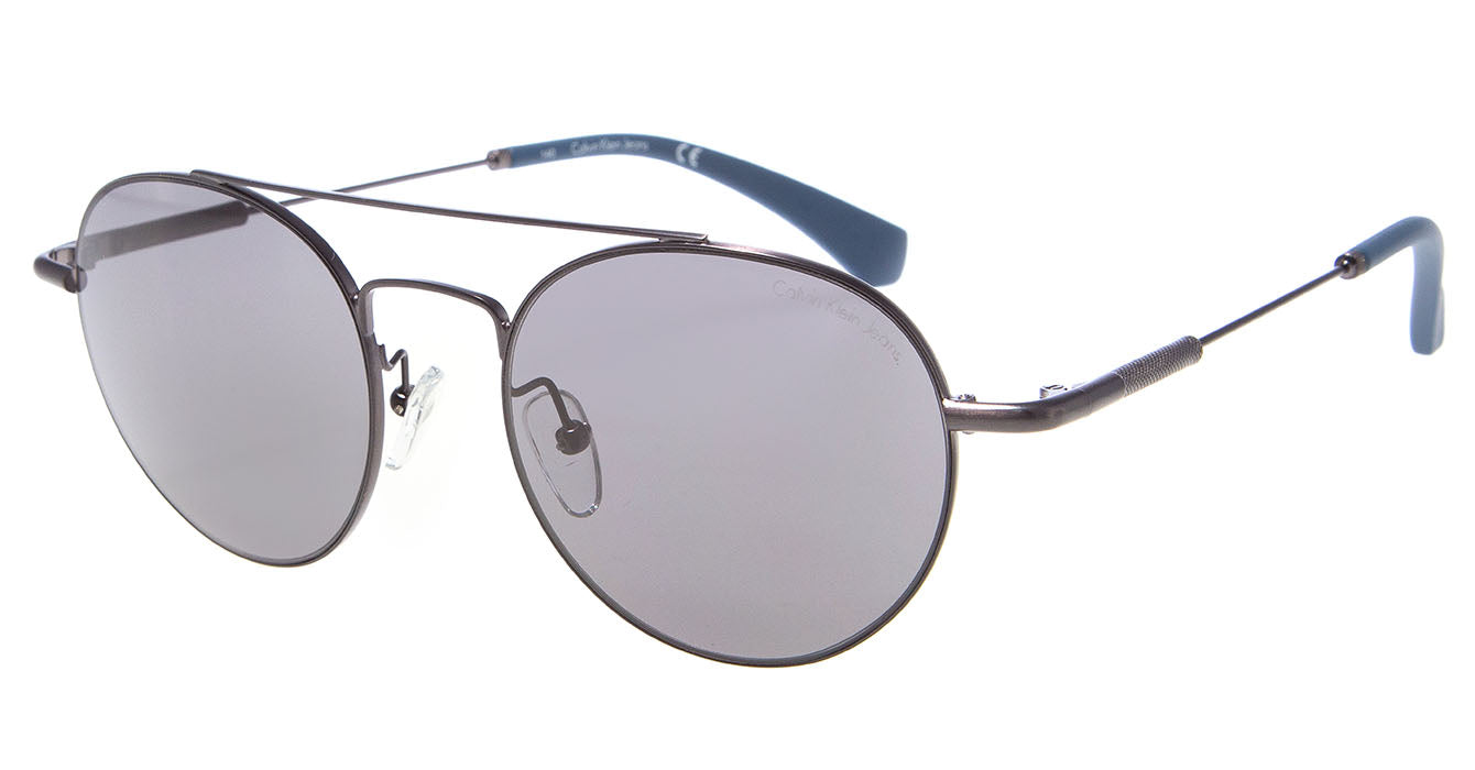 title:Calvin Klein Unisex 51mm Sunglasses CKJ155SAF-008;color:Silver Frame, Silver Lens