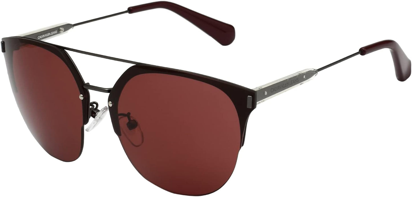 title:Calvin Klein Women's 54mm Black Sunglasses CKJ172SAF-627;color:Black Frame, Purple Lens