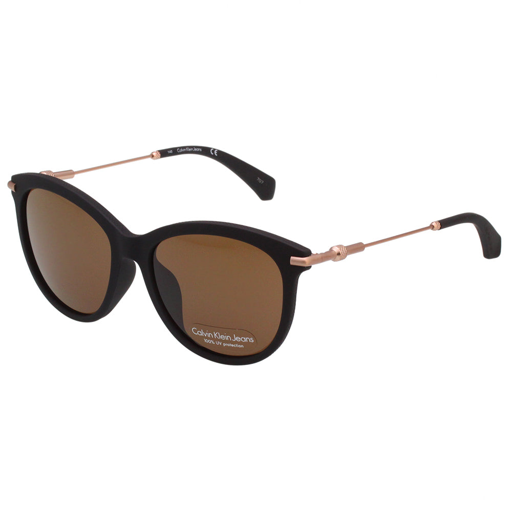 title:Calvin Klein Women's 55mm Black Sunglasses CKJ514SAF-002;color:Black Frame, Brown Lens