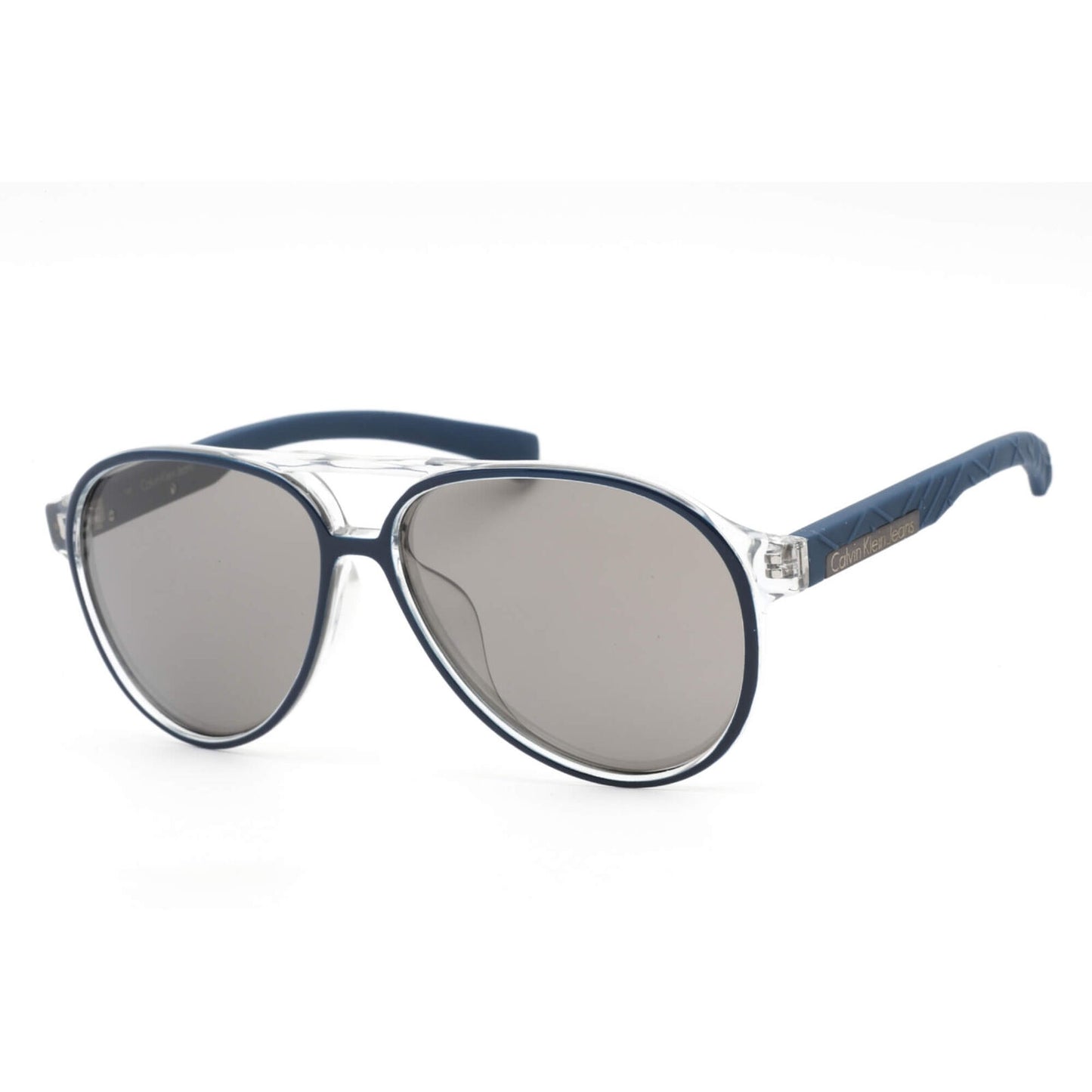 title:Calvin Klein Men's 59mm Navy Sunglasses CKJ805SAF-405;color:Navy Frame, Grey Lens