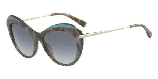 title:Longchamp Women's 55mm Marble Brown Blue Sunglasses LO617S-251;color:Marble Brown Blue Frame, Grey Gradient Lens