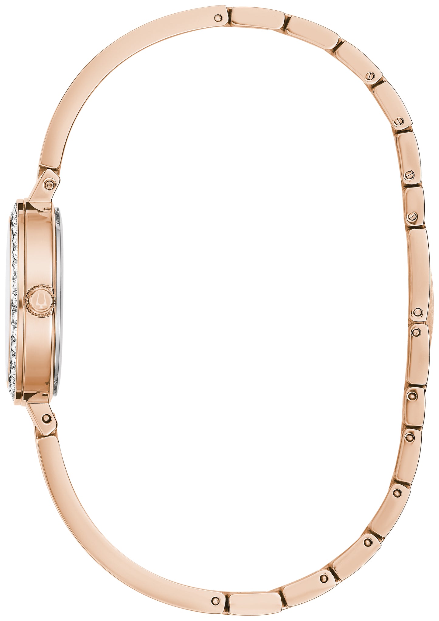 title:Bulova Women's Classic 26mm Quartz Watch Crystal Bezel 98L298;color:Rose Gold