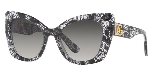 title:Dolce & Gabbana Women's 53mm Black Lace Sunglasses DG4405-32878G-53;color:Black Lace frame, Grey Gradient Black lens