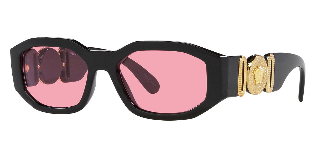 title:Versace Men's 53mm Black Sunglasses VE4361-GB1-84-53;color:Black frame, Pink lens