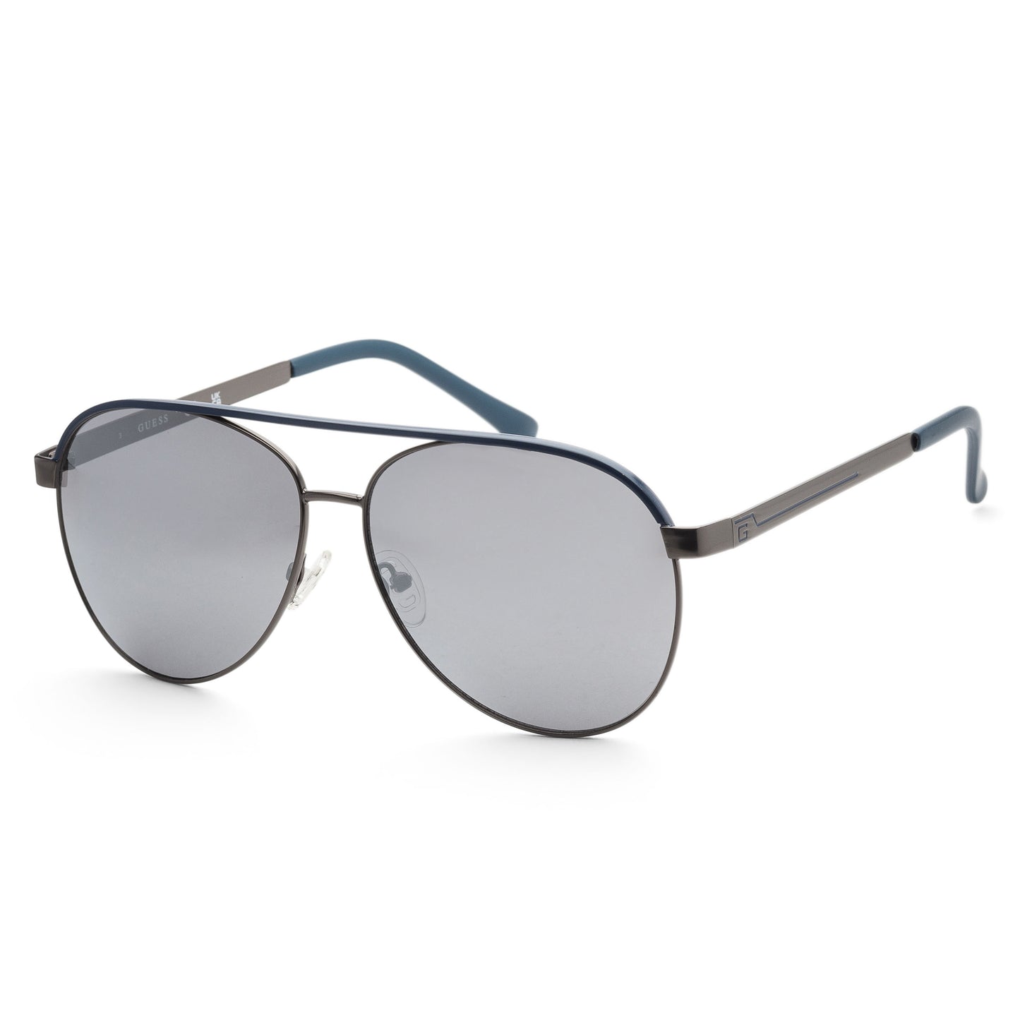 title:Guess Women's 60 mm Shiny Gunmetal  Sunglasses GF0172-08C;color:Shiny Gunmetal frame, Smoke Mirror lens