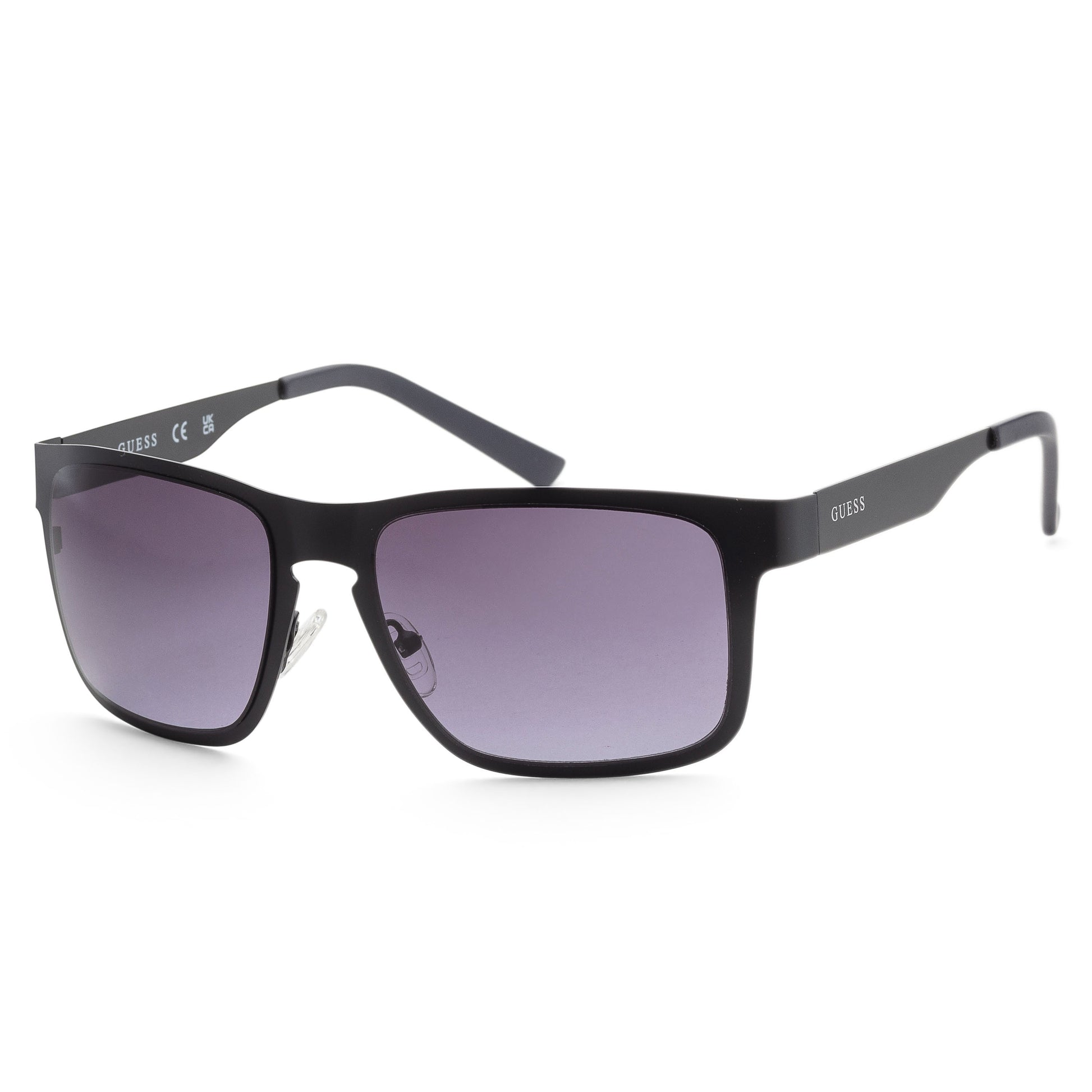 title:Guess Men's 55 mm Matte Black Sunglasses GF0197-02B;color:Matte Black frame, Smoke Gradient lens