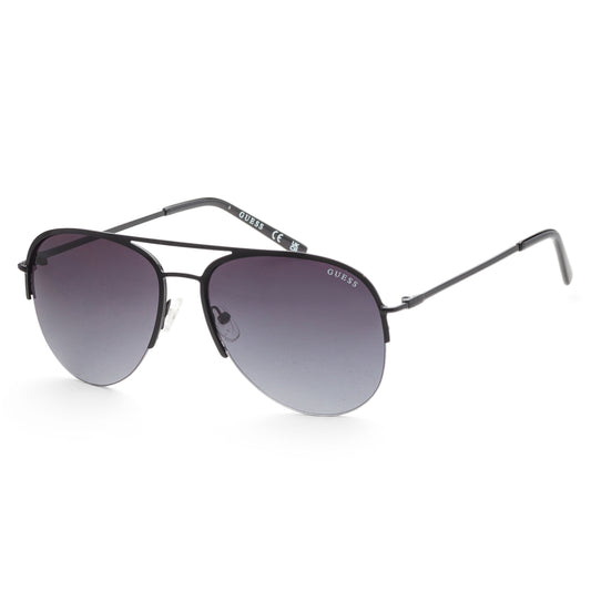 title:Guess Men's 58 mm Shiny Black  Sunglasses GF0224-01B;color:Shiny Black frame, Smoke Gradient lens