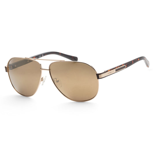 title:Guess Men's 61 mm Gold Sunglasses GF0247-32G;color:Gold frame, Brown Mirror lens