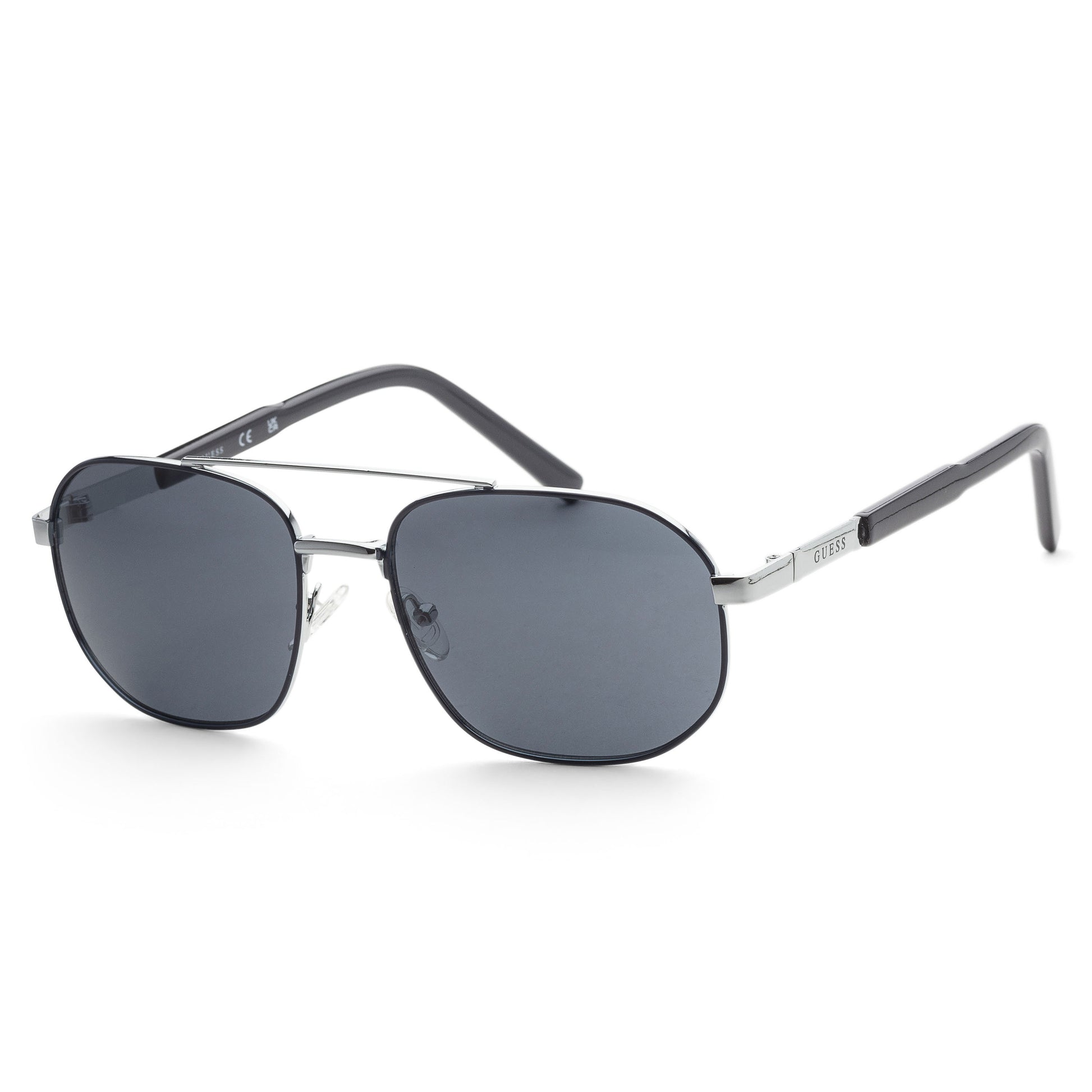 title:Guess Men's 57 mm Shiny Blue Sunglasses GF0250-90A;color:Shiny Blue frame, Smoke lens