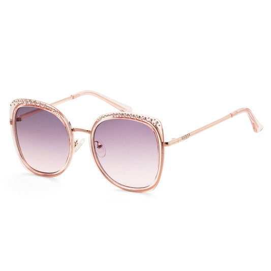 title:Guess Women's 56 mm Shiny Pink Sunglasses GF0381-72T;color:Shiny Pink frame, Bordeaux Gradient lens