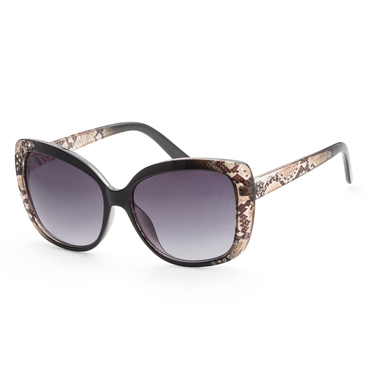 title:Guess Women's 57 mm Black Sunglasses GF0383-05B;color:Black frame, Smoke Gradient lens