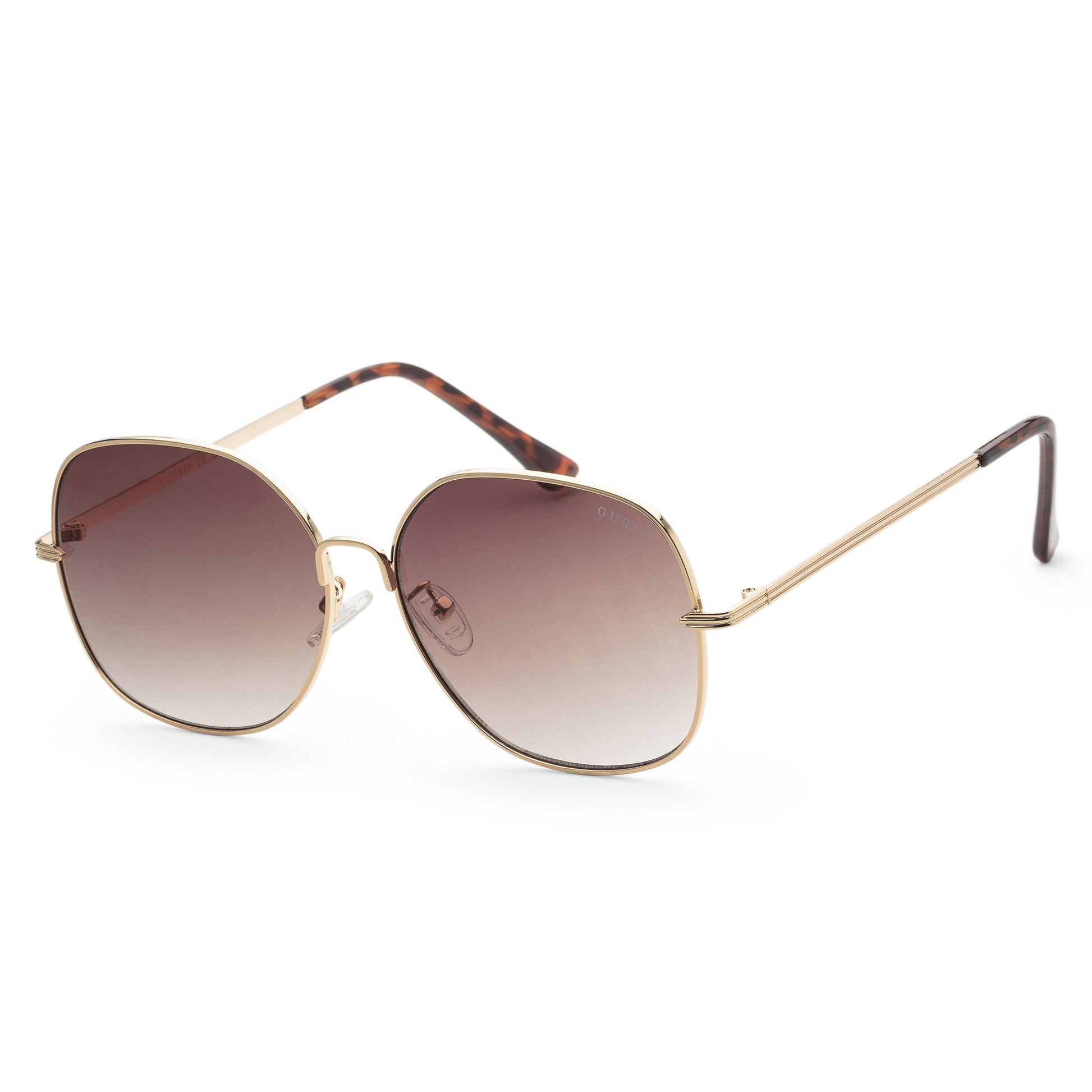 title:Guess Women's 61 mm Gold Sunglasses GF0385-32F;color:Gold frame, Brown Gradient lens