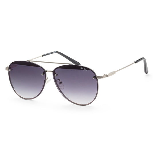 title:Guess Women's 63 mm Shiny Light Nickeltin Sunglasses GF0386-10B;color:Shiny Light Nickeltin frame, Smoke Gradient lens