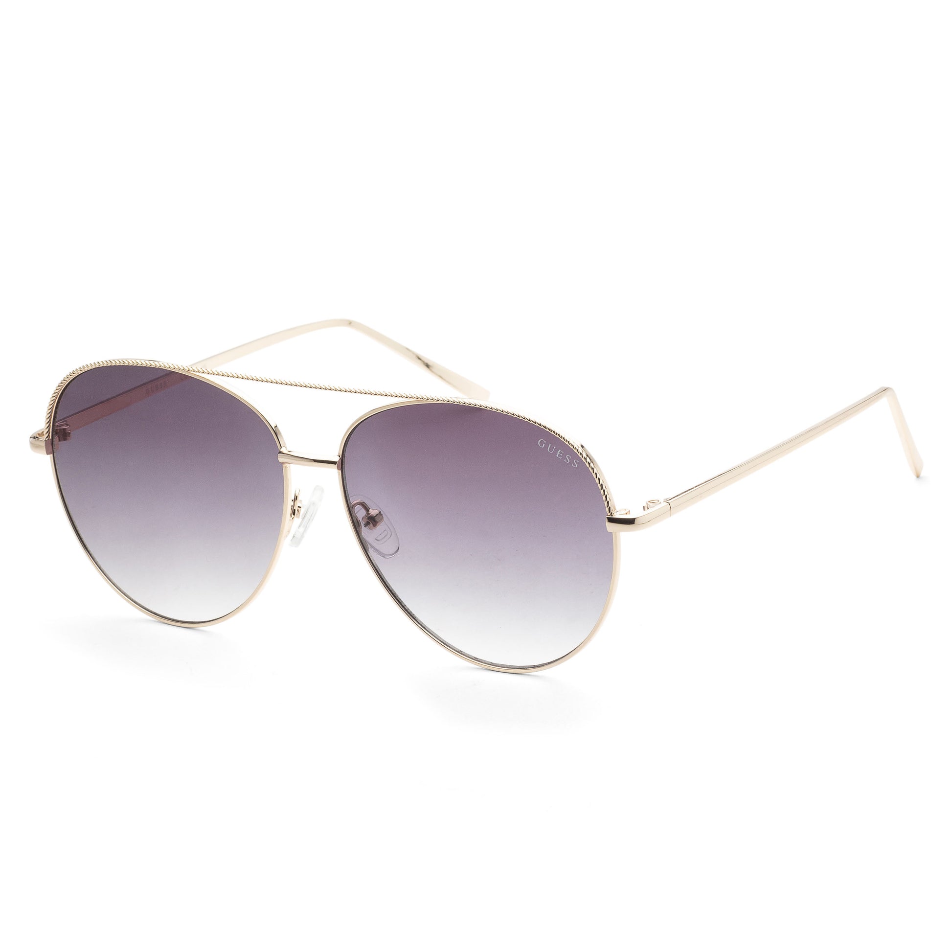 title:Guess Women's 63 mm Gold Sunglasses GF0391-32B;color:Gold frame, Smoke Gradient lens