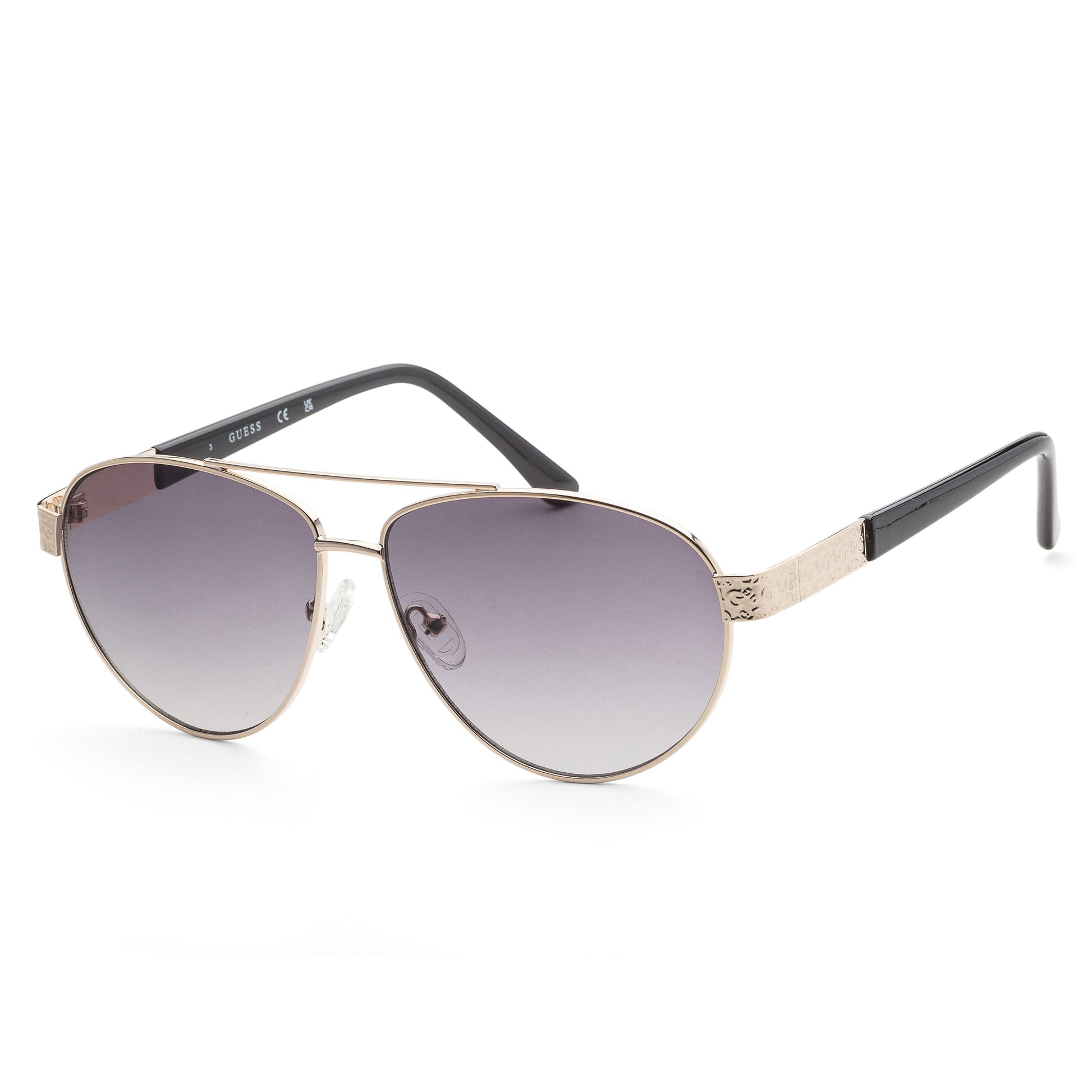 title:Guess Men's 60 mm Gold Sunglasses GF0414-32B;color:Gold frame, Smoke Gradient lens