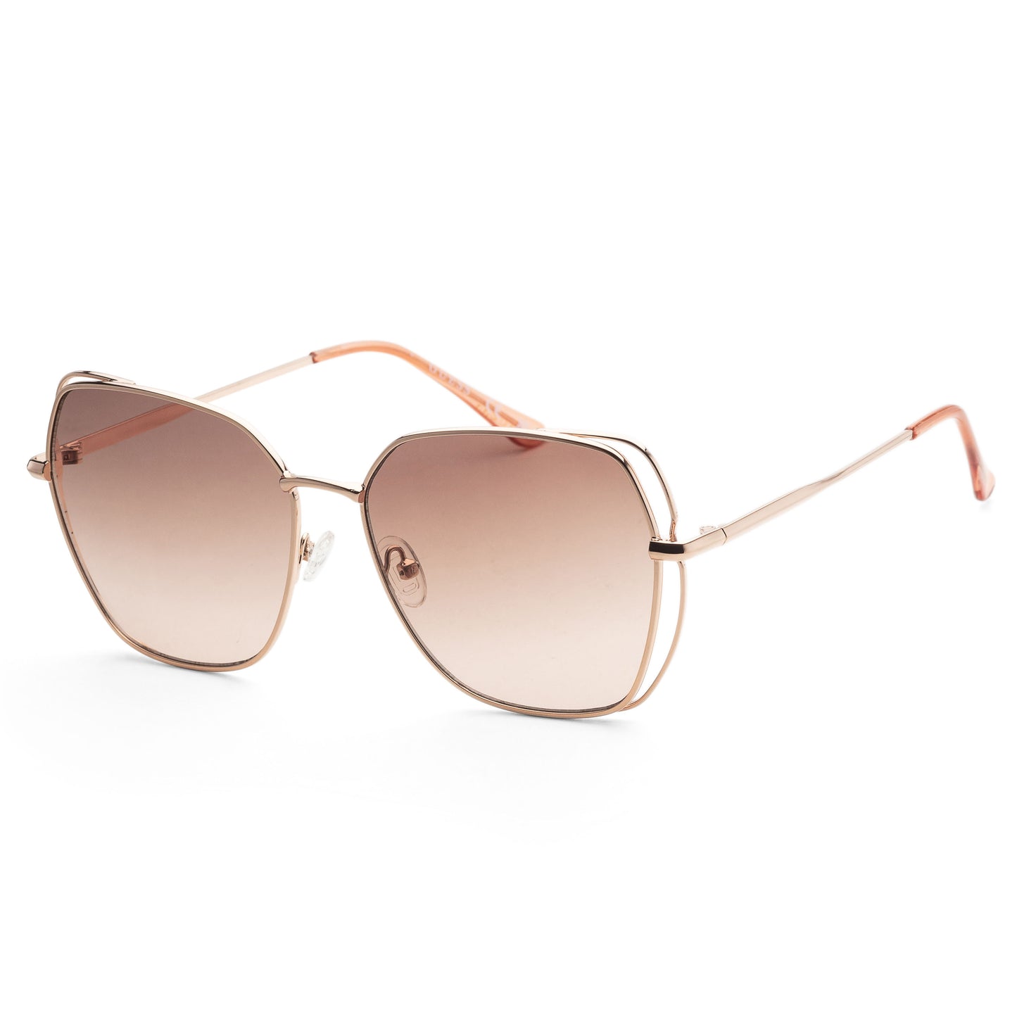 title:Guess Women's 60 mm Shiny Rose Gold Sunglasses GF0416-28F;color:Shiny Rose Gold frame, Brown Gradient lens