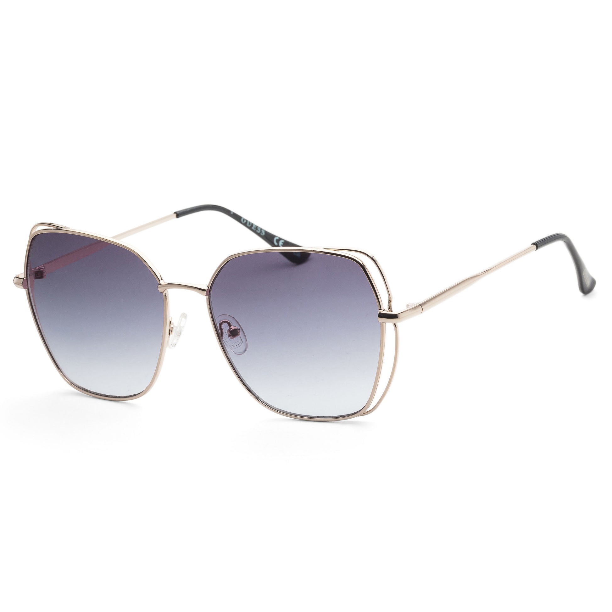 title:Guess Women's 60 mm Gold Sunglasses GF0416-32B;color:Gold frame, Smoke Gradient lens