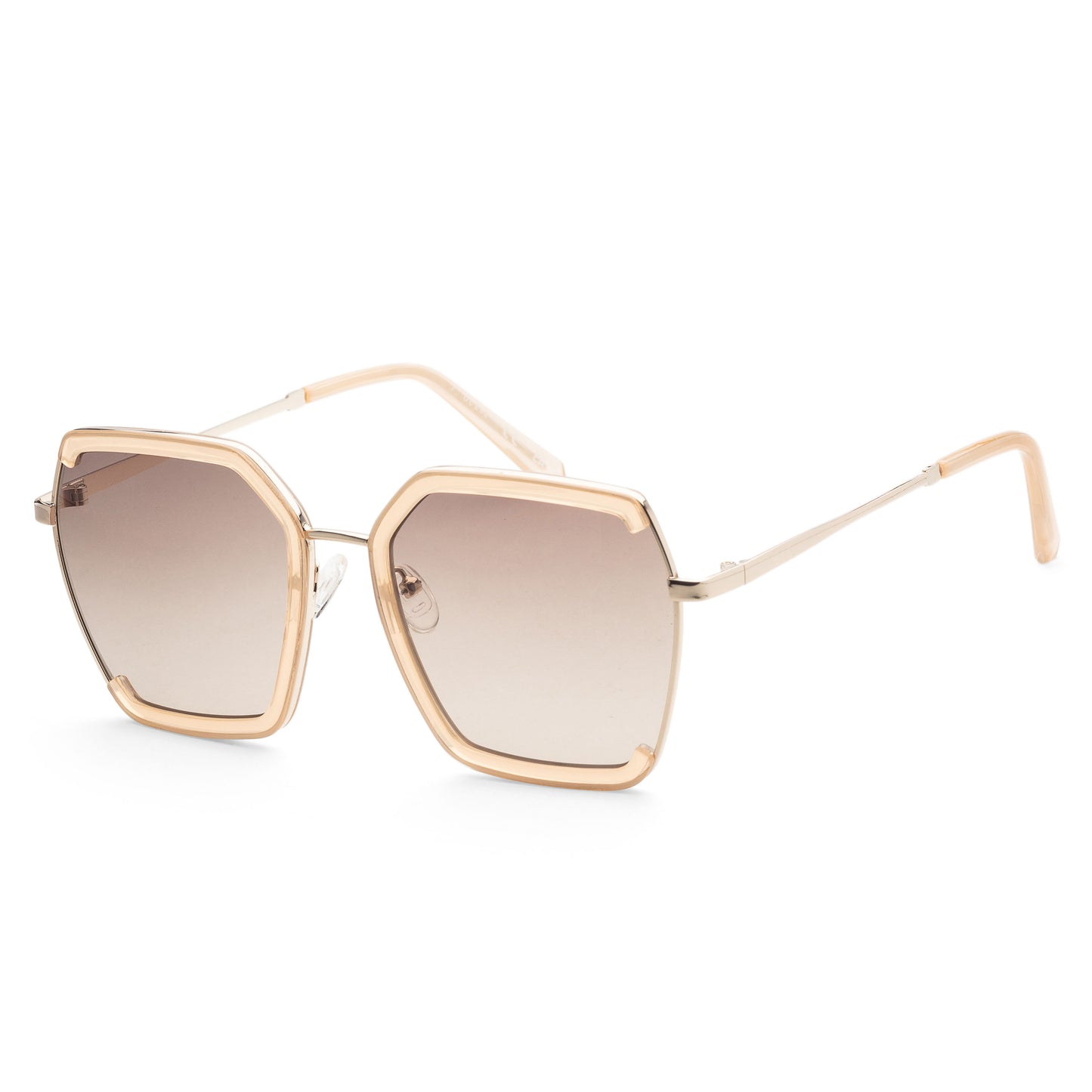 title:Guess Women's 58 mm Shiny Beige Sunglasses GF0418-57F;color:Shiny Beige frame, Brown Gradient lens