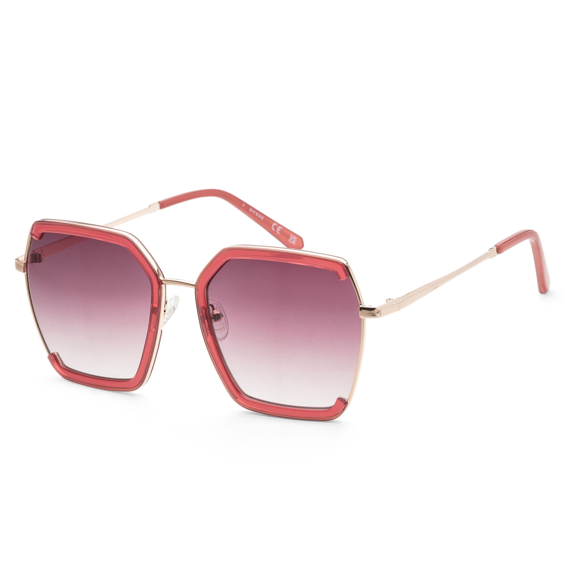 title:Guess Women's 58 mm Shiny Bordeaux Sunglasses GF0418-69T;color:Shiny Bordeaux frame, Bordeaux Gradient lens