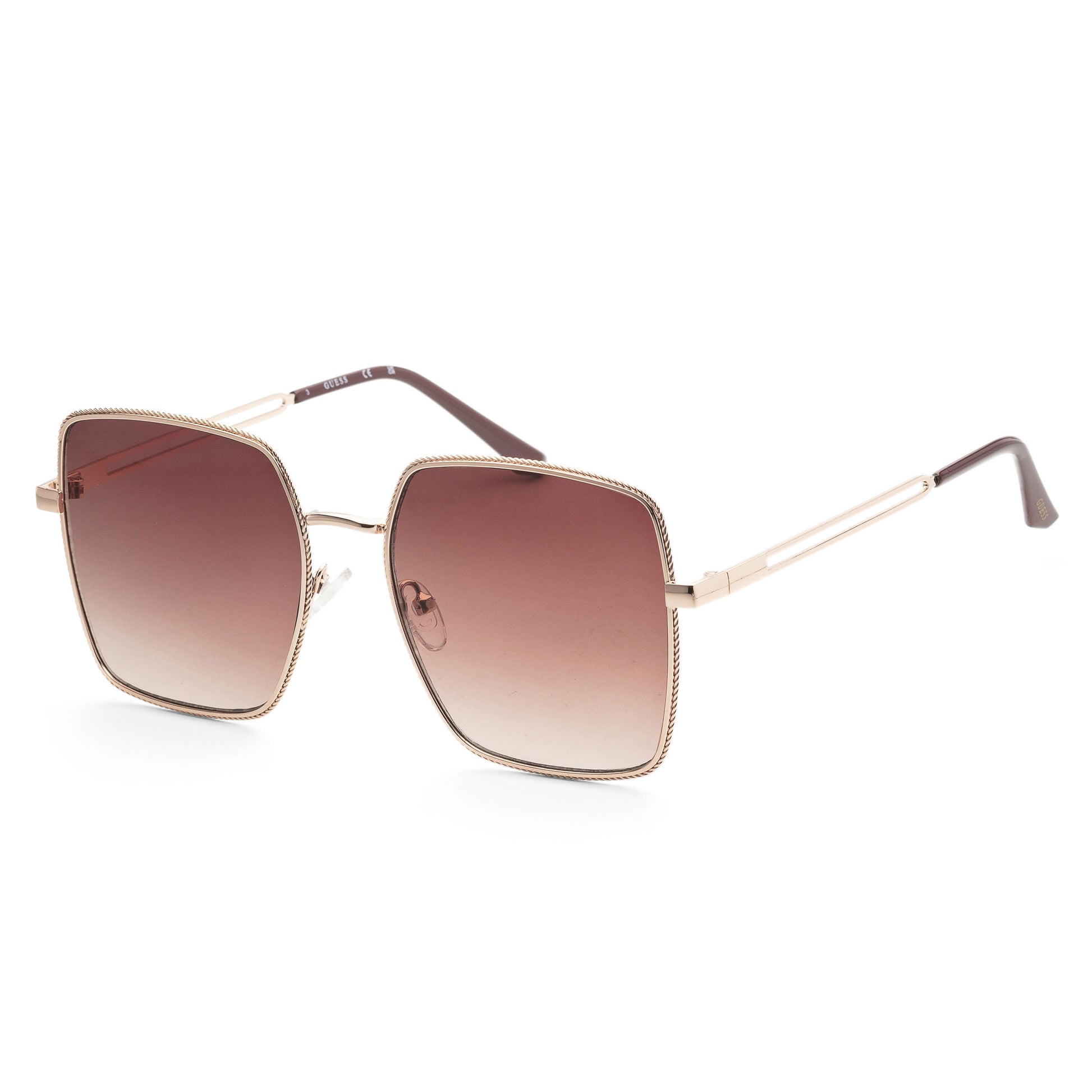 title:Guess Women's 58 mm Shiny Rose Gold Sunglasses GF0419-28F;color:Shiny Rose Gold frame, Brown Gradient lens