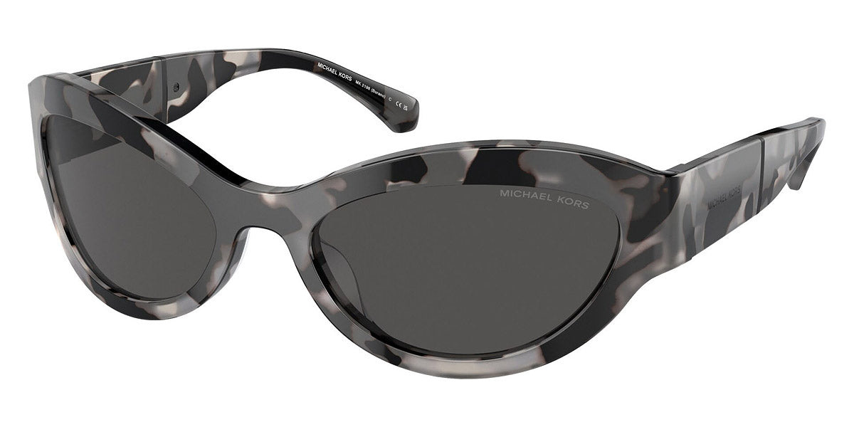 title:Michael Kors Women's 59mm Black and White Tortoise Sunglasses MK2198-394587-59;color:Black and White Tortoise frame, Dark Grey Solid lens