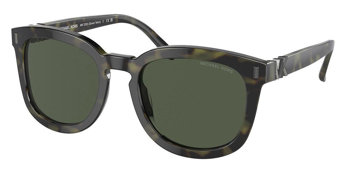 title:Michael Kors Men's 54mm Olive Tortoise Sunglasses MK2203-39432-54;color:Olive Tortoise frame, Olive Solid lens