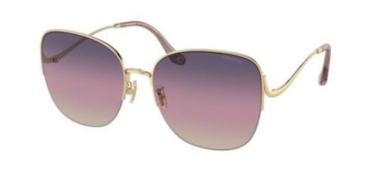 title:Coach Women's 60mm Shiny Light Gold Sunglasses HC7156D-90057W-60;color:Shiny Light Gold frame, Berry Gradient lens