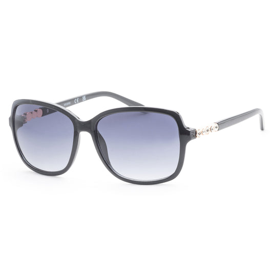 title:Guess Women's 58 mm Shiny Black  Sunglasses GF0393-01B;color:Shiny Black frame, Smoke Gradient lens