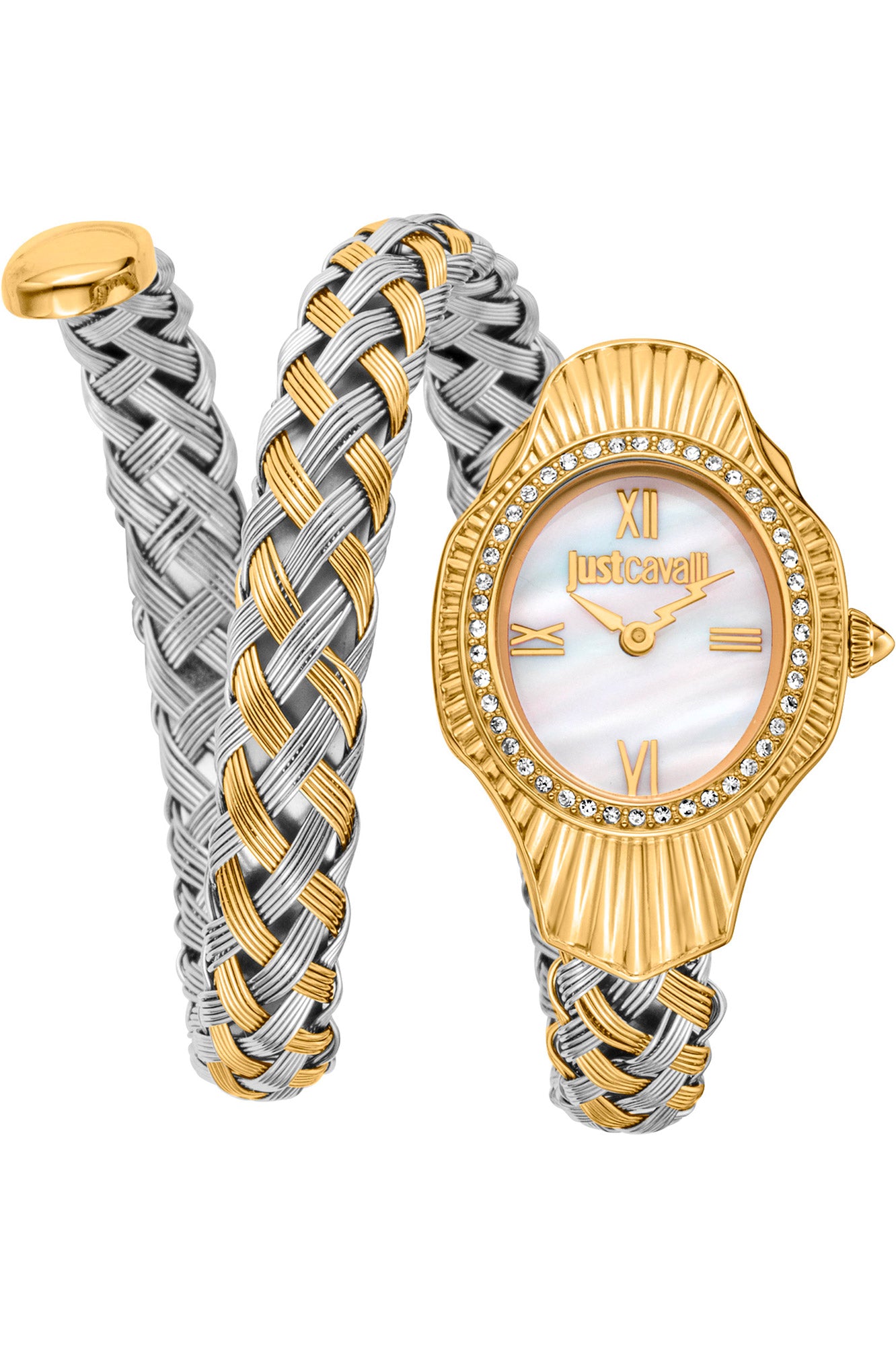 title:Just Cavalli Women's Signature Snake 23mm Quartz Watch JC1L305M0055;color:Gold