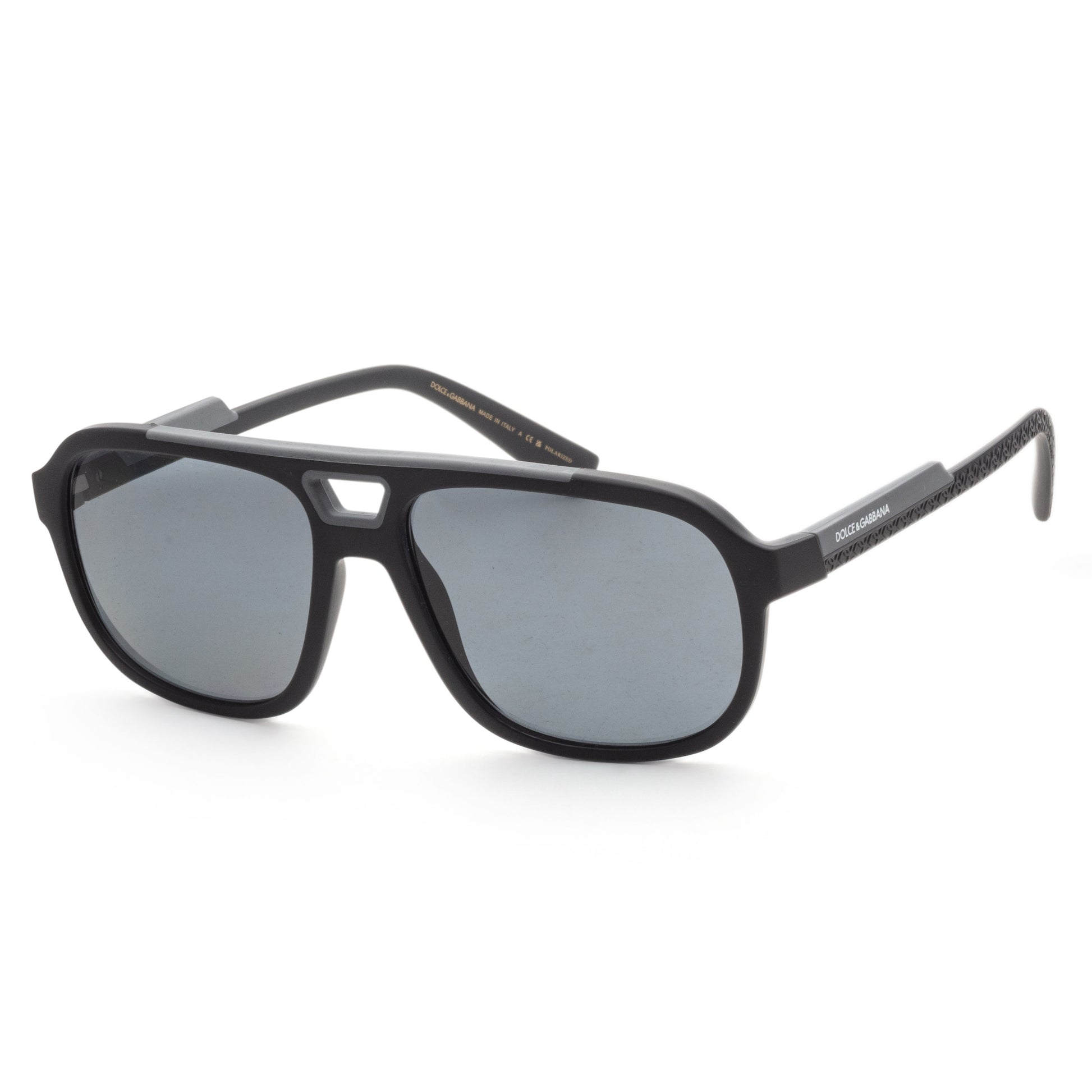 title:Dolce & Gabbana Men's 58mm Matte Black Polarized Sunglasses DG6179-252581-58;color:Matte Black frame, Polar Dark Grey lens