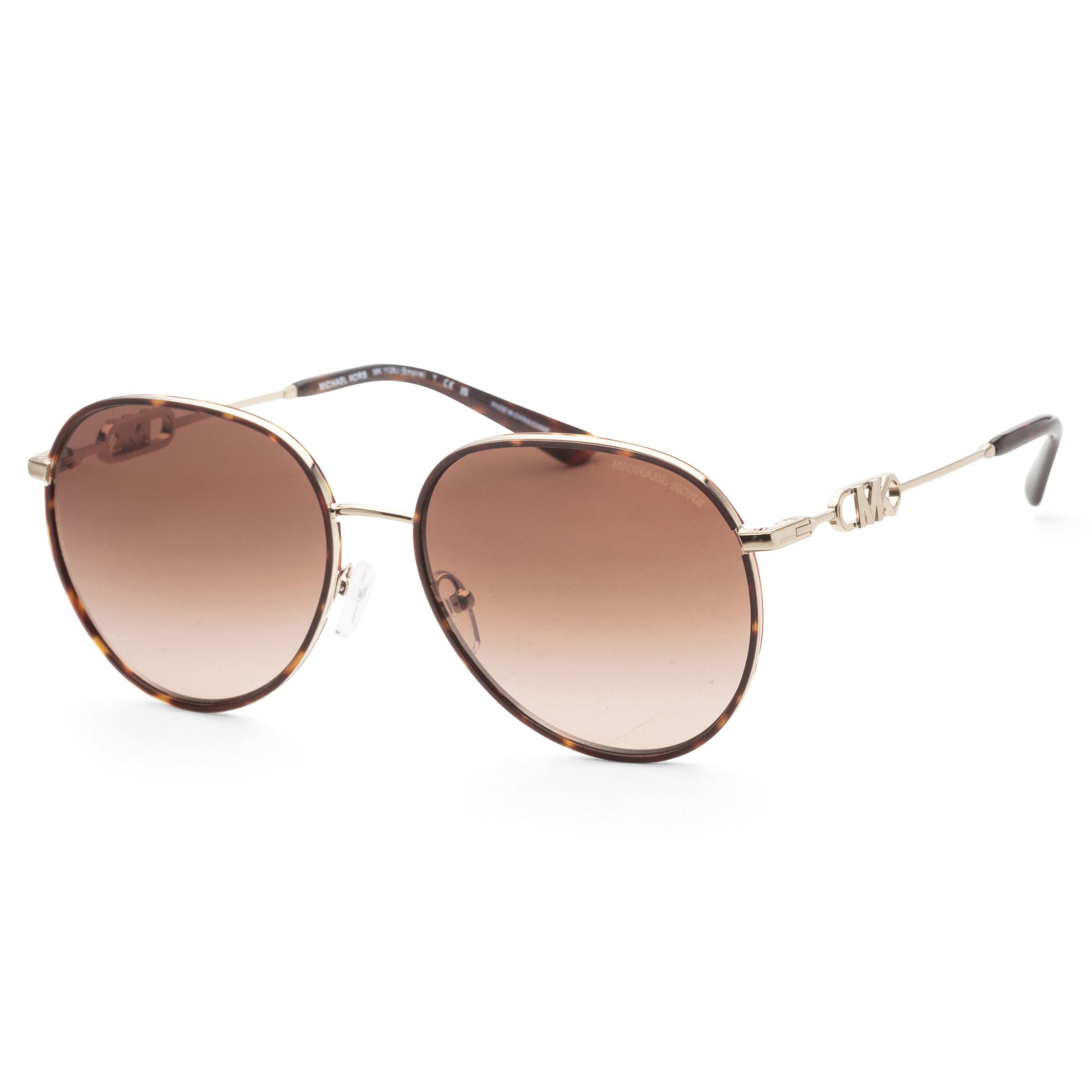 title:Michael Kors Women's Empire 58mm Gold Tortoise Sunglasses MK1128J-101413-58;color:Light Gold Dark Tortoise frame, Brown Gradient lens