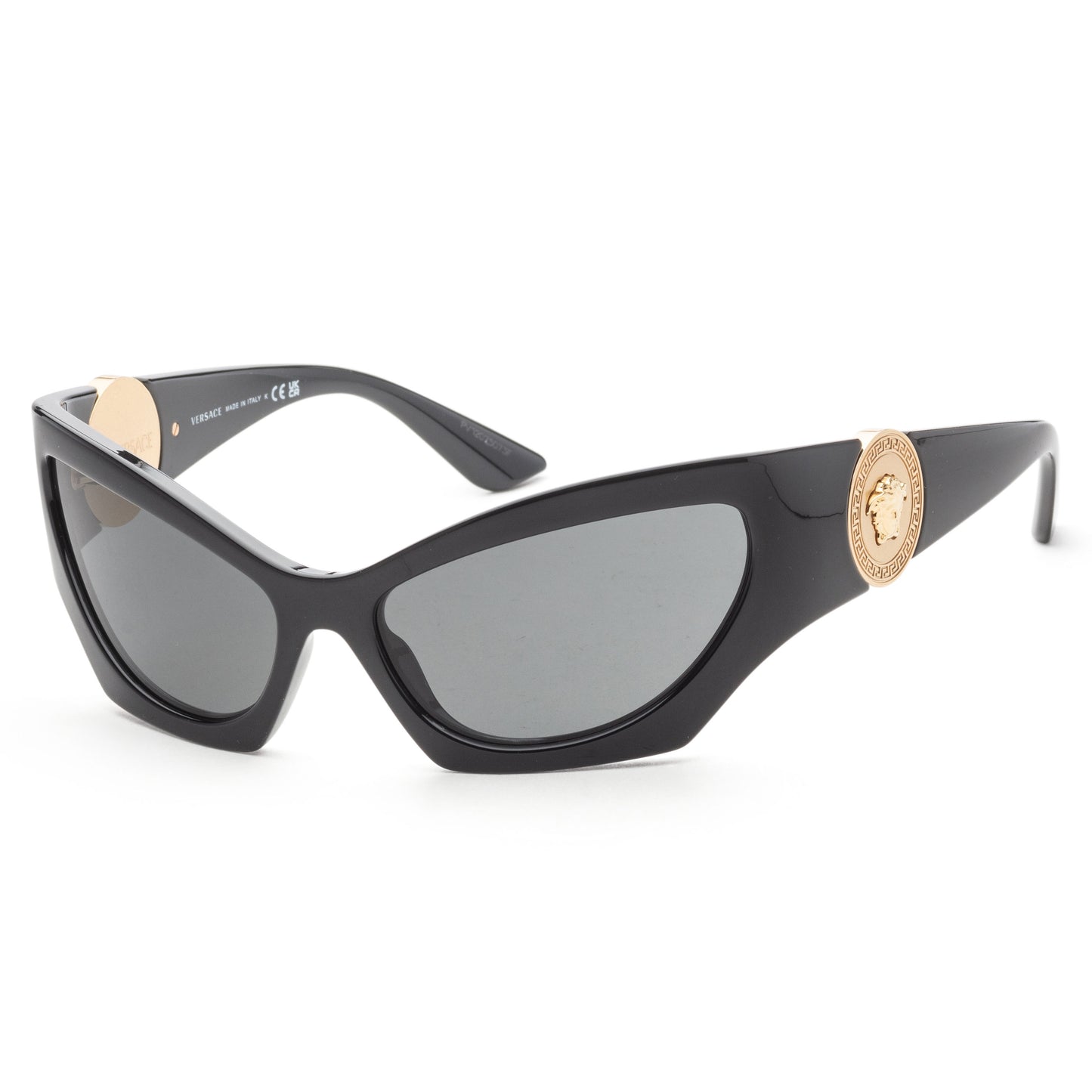 title:Versace Women's 60mm Black Sunglasses VE4450-GB1-87-60;color:Black frame, Dark Grey lens