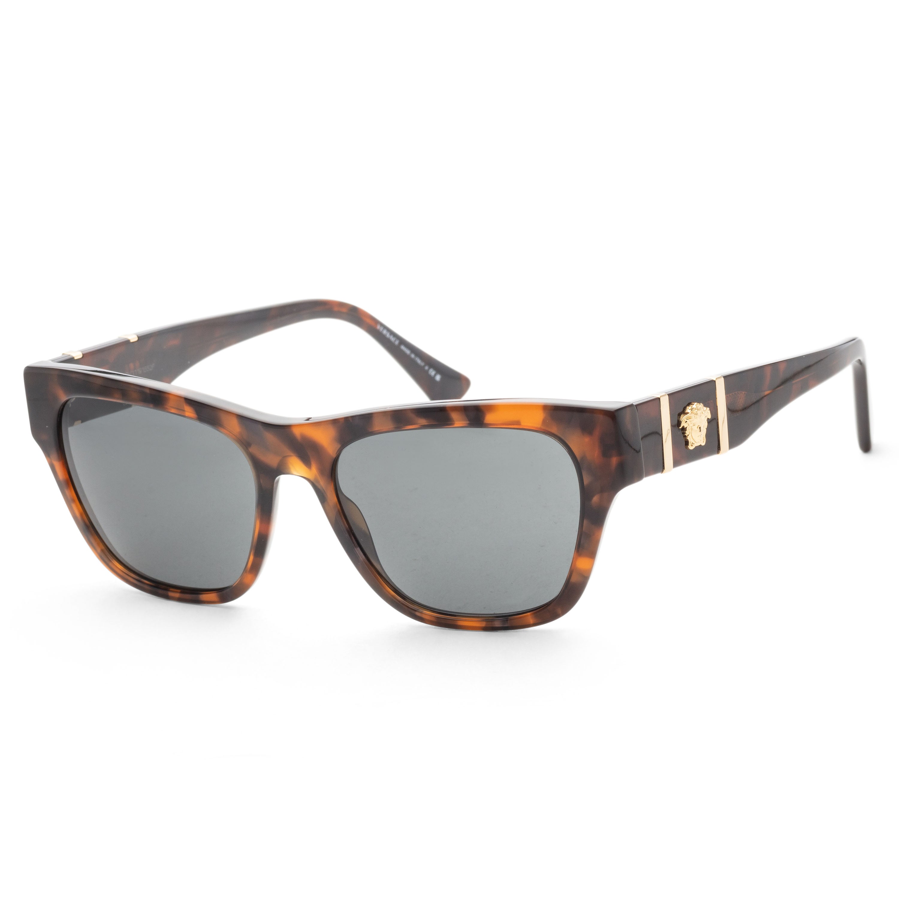 title:Versace Men's 55mm Havana Sunglasses VE4457-542987-55;color:Havana frame, Dark Grey lens