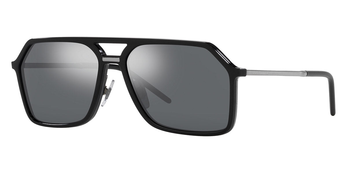 title:Dolce & Gabbana Men's 59mm Black Sunglasses DG6196-501-6G-59;color:Black frame, Light Grey Mirror Black lens