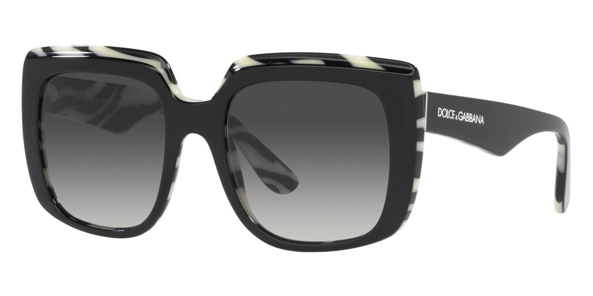 title:Dolce & Gabbana Women's 54mm Top Black On Zebra Sunglasses DG4414F-33728G-54;color:Top Black On Zebra frame, Grey Gradient lens