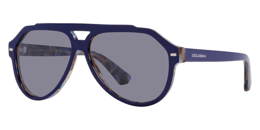 title:Dolce & Gabbana Men's 60mm Blue Havana Sunglasses DG4452-3423-1-60;color:Blue Havana frame, Grey lens