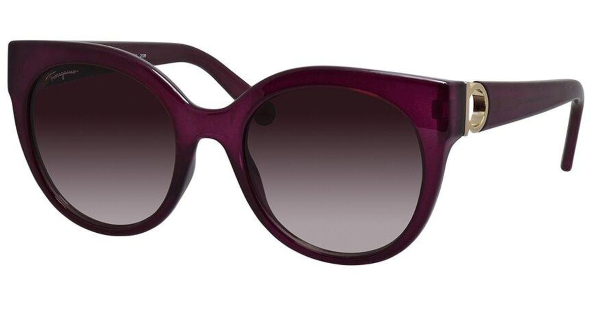 title:Ferragamo Women's 53mm Crystal Purple Sunglasses SF1031S-513;color:Crystal Purple frame, Purple Gradient lens