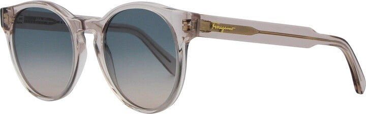 title:Ferragamo Women's 52mm Crystal Nude Sunglasses SF1068S-260;color:Crystal Nude frame, Blue Gradient lens