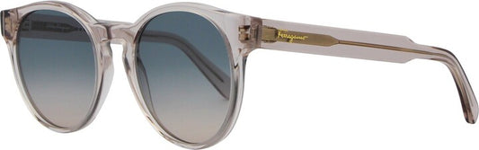 title:Ferragamo Women's 52mm Crystal Nude Sunglasses SF1068S-260;color:Crystal Nude frame, Blue Gradient lens