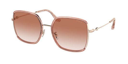 title:Coach Women's 58mm Rose Gold Pink Glitter Sunglasses HC7139BD-940813-58;color:Rose Gold Pink Glitter frame, Pink Gradient lens