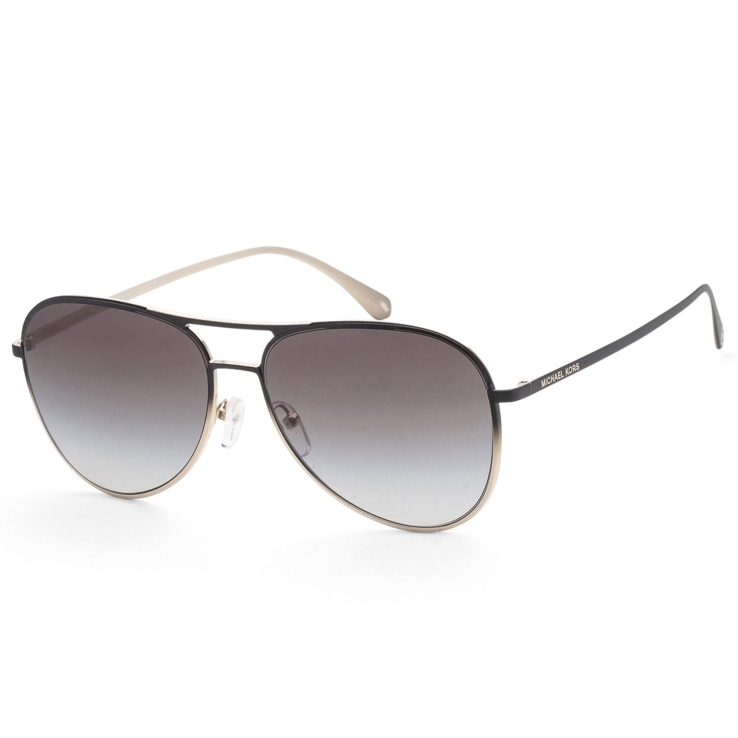 title:Michael Kors Women's Kona 59mm Black Gold Gradient Sunglasses MK1089-100186-59;color:Black Light Gold Gradient frame, Dark Grey Gradient lens