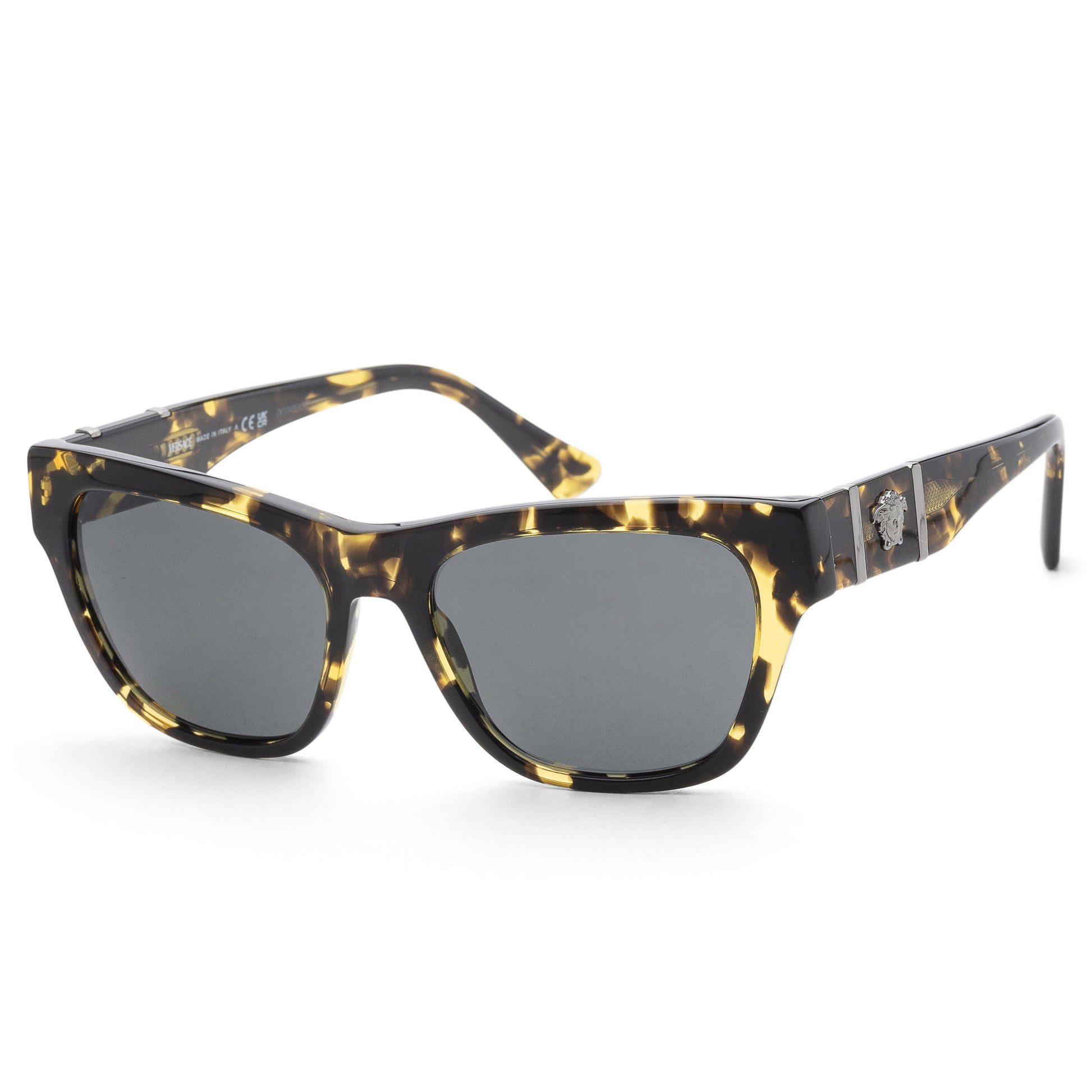 title:Versace Men's 55mm Havana Sunglasses VE4457-542887-55;color:Havana frame, Dark Grey lens